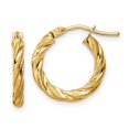 thumbnail image 1 of Quality Gold TF2098 14K Yellow Gold Polished & Textured Twisted Hoop Earrings, 1 of 1
