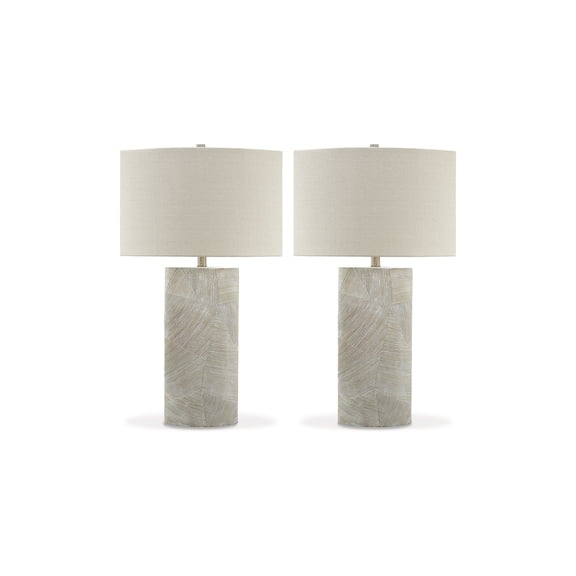 Signature Design by Ashley Bradard Rustic Contemporary Table Lamp, Brown & Ivory