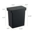 thumbnail image 7 of Yamazaki Home Airtight Rolling Trash Can, Black, Polypropylene, 6.6 gallons, 25 liters, Lid, Wheels, Minimal Assembly, 7 of 7