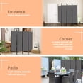 thumbnail image 2 of Biombos Separadores de 4 Paneles, Separadores Ambientes Plegable 160 x 180cm, Biombos paraInterior Exterior Balcón, Gris, 2 of 5