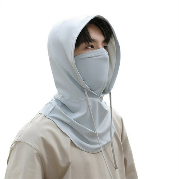 Máscara de Protección Solar Gris Oscuro, Máscara de Protección Solar con Capucha de Cara , Capucha UV de Protección Solar para Montar Al Aire Libre