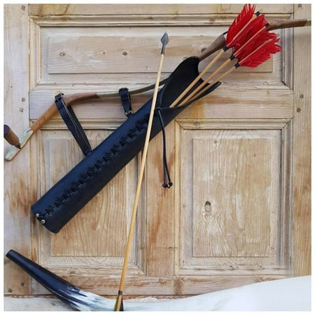 Medieval Leather Vintage Arrow Quiver Bow Holder Cosplay Archer Hunter Larp Props Steampunk Recurve Bow Hunt Shoot Bag