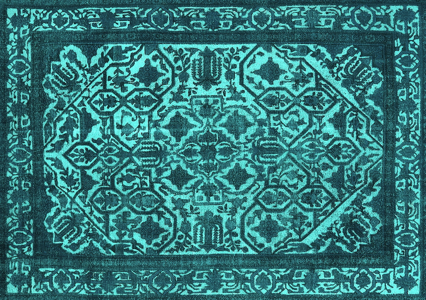 Ahgly Company Indoor Rectangle Oriental Turquoise Blue Industrial Area ...