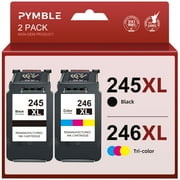 245XL Ink Cartridges for Canon ink 245 and 246 for Canon PIXMA MG2522 TS3122 MX492 MX490 TR4500 TR4520 TS3322 Printer (2-Pack, Black, Tri-Color)