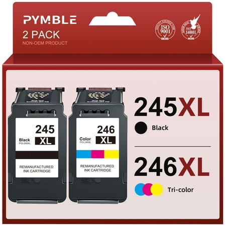 245XL Ink Cartridges for Canon ink 245 and 246 for Canon 245 246 Ink Cartridges 243 244 for Canon PIXMA MG2522 TS3122 MX492 MX490 TR4500 TR4520 TS3322 Printer (2-Pack, Black, Tri-Color)