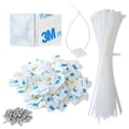 thumbnail image 1 of Soportes para cables XHF 3M, autoadhesivos, blancos, 100 unidades, 1 of 7