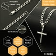 thumbnail image 3 of APSVO Silver Cross Necklaces for Men to My Man Gifts from Girlfriend Wife Stainless Steel Cross Pendant Chain Religious Christian Birthday Graduation Fathers Day Jewelry Gifts Him Husband Adults, 3 of 7