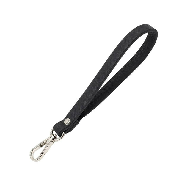 Imitación de cuero pulsera correa de mano DIY bolso de repuesto embrague bolso del teléfono celular llavero de la muñeca del cordón de color sólido de la manija del cinturón con clip
