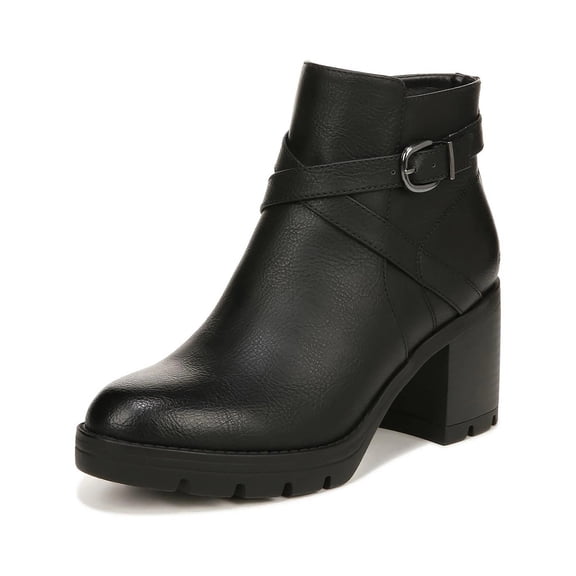 Naturalizer Madalynn Jet Black Nubuck Buckle Water Repellent Ankle Boots 11