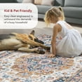 thumbnail image 5 of nuLOOM Emi Traditional SplashGuard Machine Washable Area Rug, 2' 6" x 8', Runner, Emi Blue Multicolor, 5 of 13