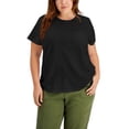thumbnail image 2 of MSRP $18 Style & Co Women Plus Size Cotton Solid Classic T-Shirt Black Size 1X, 2 of 2