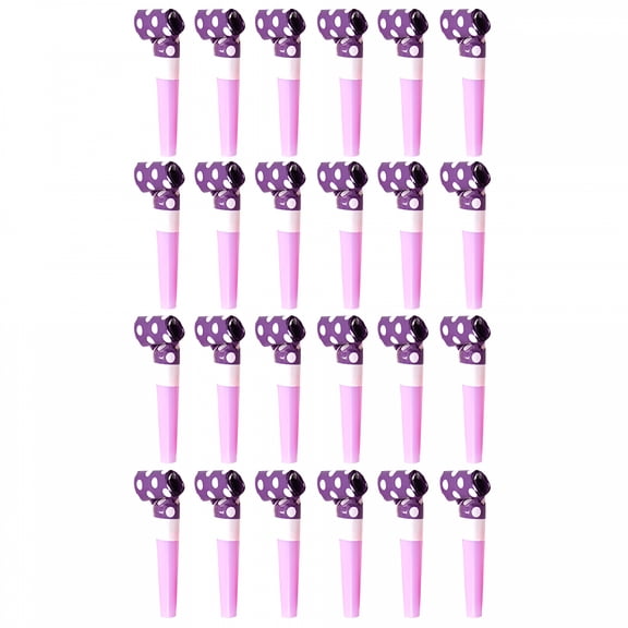 BESTSKY 24 Pieces Party Blower Party Horns Noisemakers Whistles Party Squawkers Fringed Noise Maker Blowouts for Birthday Graduation Sporting Events Party Favors Supplies -purple