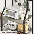 thumbnail image 6 of Towallmark Microwave Stand, 5 Tier Storage Rack With Adjustable Feet Anti Tip Kit, Rustic Engineered Wood Kitchen Shelf, Gray Bakers Rack For Countertop Organization, 6 of 7