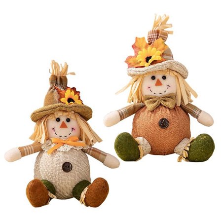 Harvest Season Doll Handmade Sitting Doll Autumn Harvest Home and Room Table Decorations