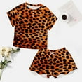 thumbnail image 4 of Leopard Print Pattern Pajamas Set Womens Loungewear Sleepwear 2 Piece PJ Sets, 4 of 7