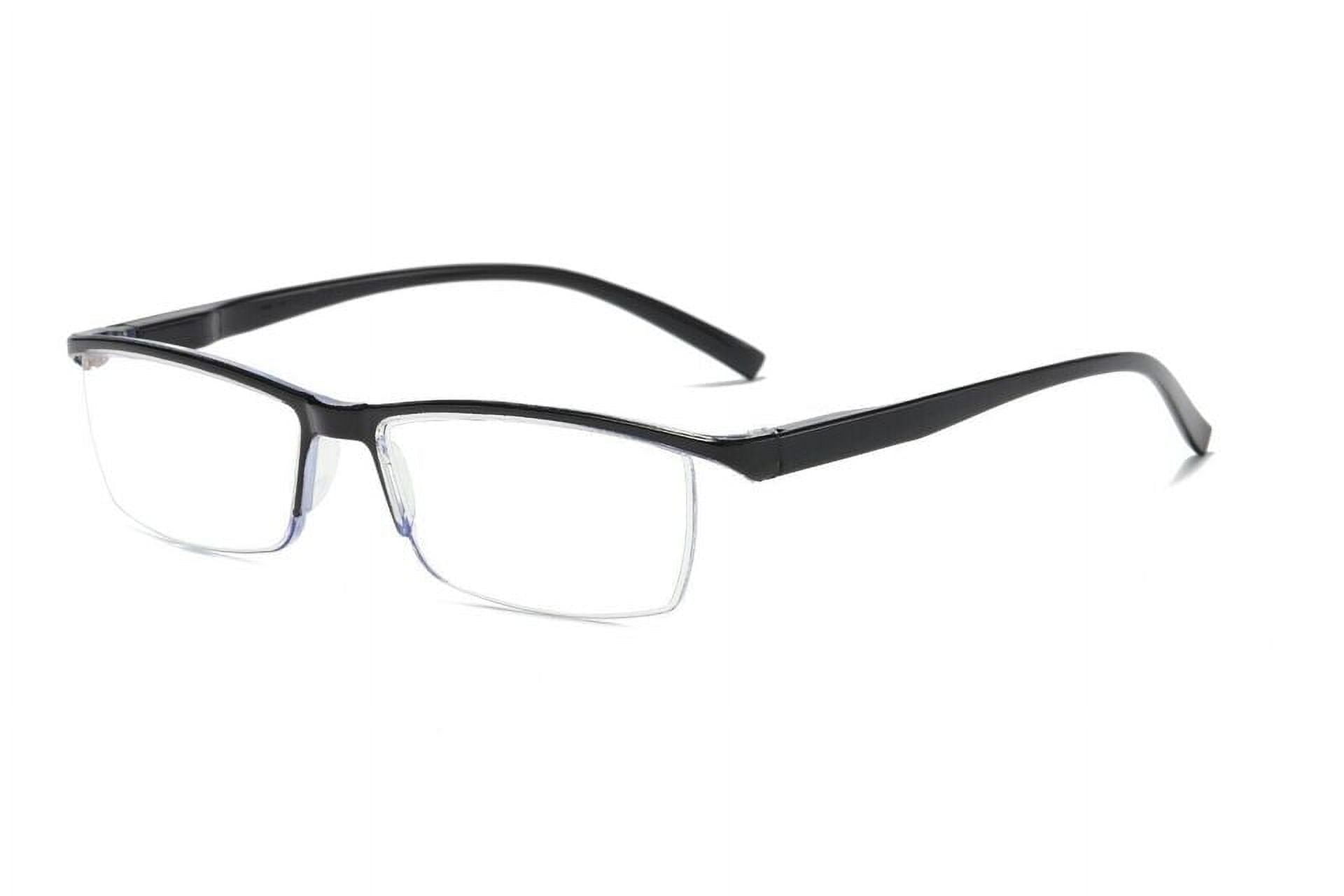 YIYOUZQT 10 Pack Spring Hinge Readers Computer Reading Glasses Blue Light Blocking, Fashion Rectangular Rimless Readers for Women Men Lightweight & Comfortable Anti Glare