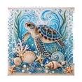 thumbnail image 2 of Blue Ocean Pearl Painting Kit, Tropical Marine Life Conch Starfish DIY Diamond Art for Bathroom Bedroom Coastal Decoration, 2 of 7