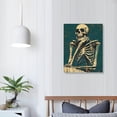 thumbnail image 4 of ARISTURING Vintage Wall Art Skeleton Skull Funny Retro Art Picture Rustic Skeleton Canvas Art For Wall Decor Sign Skull Pictures For Bathroom Living Room 16x20 in, 4 of 5