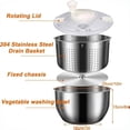thumbnail image 2 of Salad Spinner Stainless Steel, Metal Salad Spinner, Salad Spinner Large, 6L with PP Cover, Essential Kitchen Tool for Dehydrating Lettuce, Fruits and Vegetables, Pasta and French Fries, 2 of 9