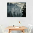 thumbnail image 2 of COMIO Winter Nordic Forest Wall Decoration Living Room Green Pine Wall Art Bedroom Misty Mountain Picture Natural Landscape Painting Modern Art Office Home Decoration, 2 of 4