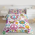thumbnail image 2 of Feelyou Peace and Love Twin Comforter Sets, Groovy Butterfly Stars Bedding Set, 2-Piece, 2 of 8