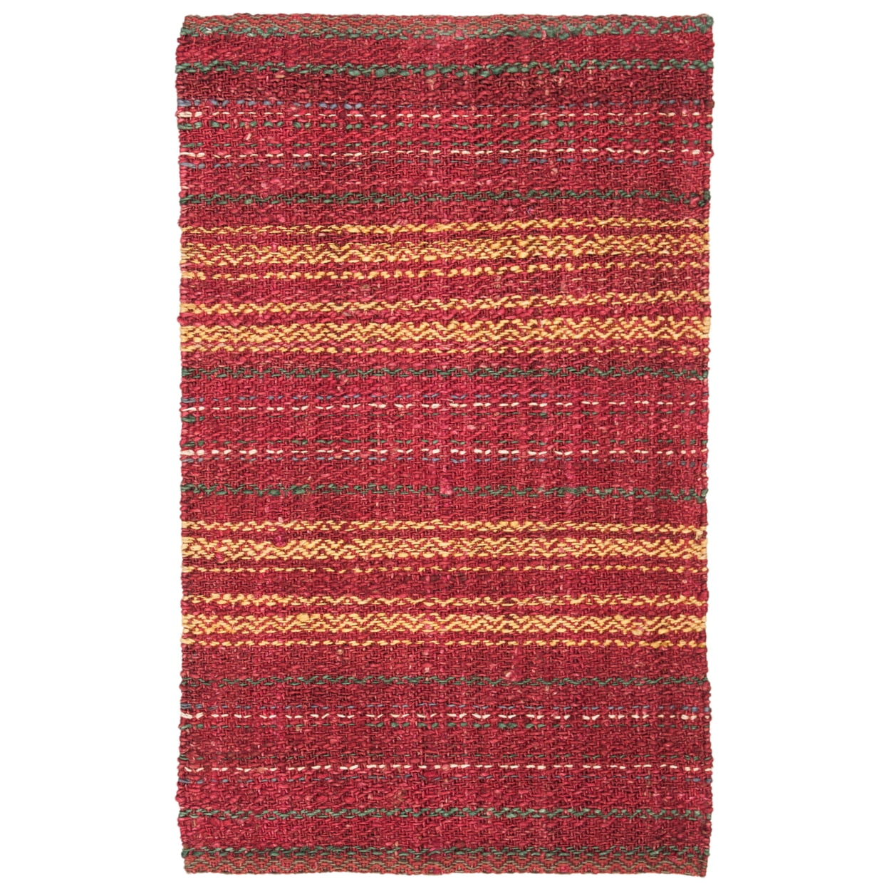 SAFAVIEH Natural Fiber Ombre Striped Jute Runner Rug, Red/Gold, 2'6" x 8'