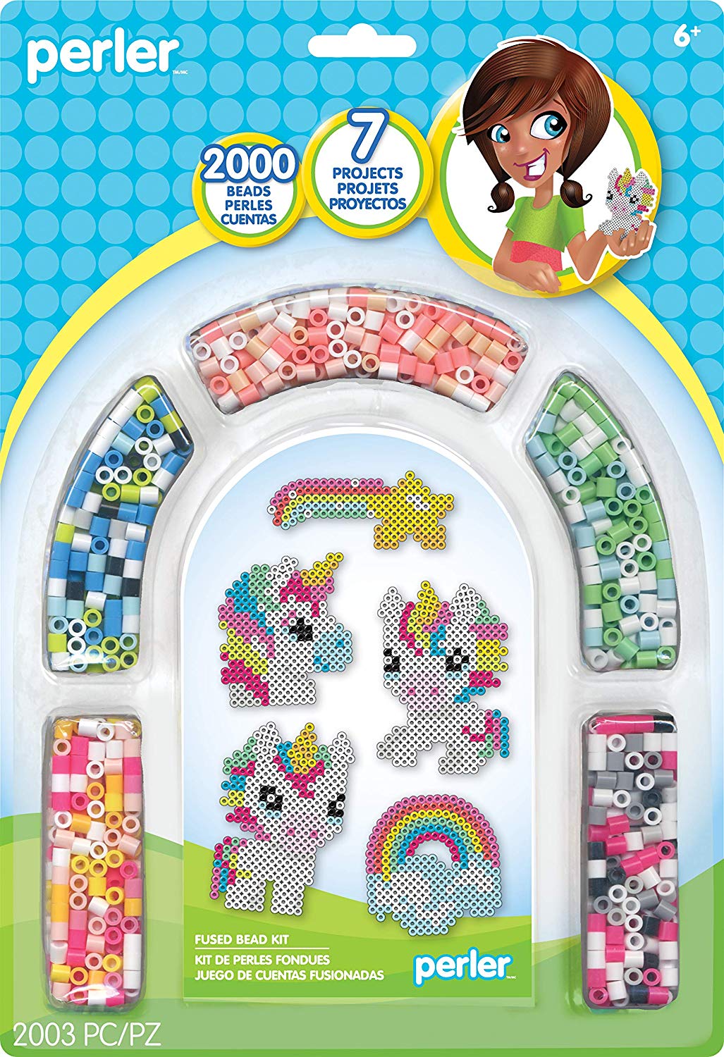 Buy Beads Rainbow Unicorn Fuse Bead Kit, 2000pcs, 7 Projects, Includes