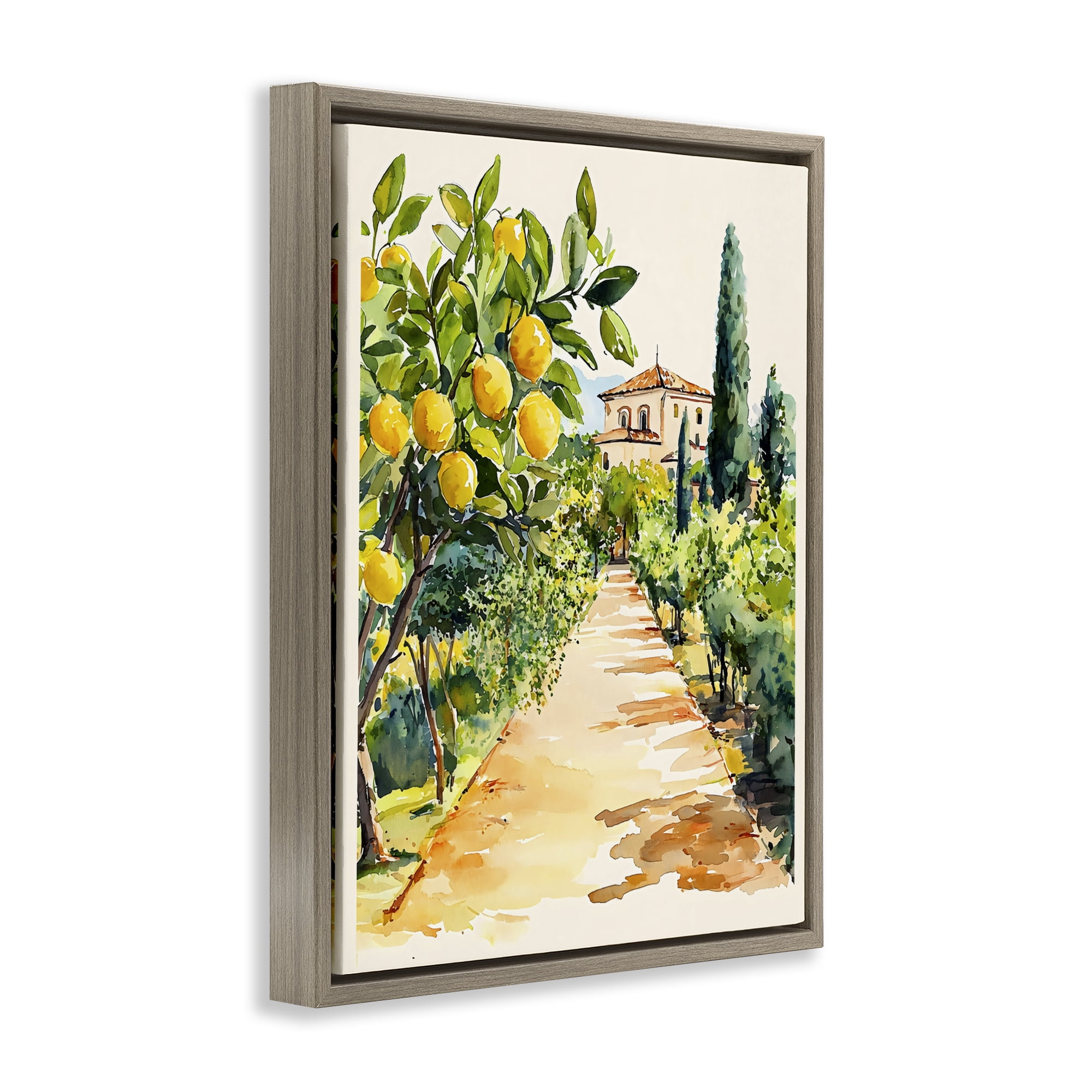 Stupell Industries Lemon Grove Pathway Brown Framed Floater Canvas Wall Art, design by LSR Design Studio