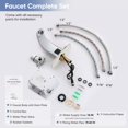 thumbnail image 4 of HHOOMMEE Solid Brass Touchless Bathroom Faucet Automatic Motion Sensor Basin Tap Water Mixer with Deck Plate(Chrome), 4 of 8