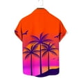 thumbnail image 2 of Penkiiy Hawaiian Shirt for Men, Unisex Summer Beach Casual Short Sleeve Button Down Shirts, Printed Palmshadow Clothing S Orange, 2 of 4