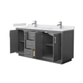 thumbnail image 3 of Wyndham Collection Miranda 66" Wood Double Bathroom Vanity in Gray/Nickel, 3 of 6