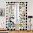 thumbnail image 2 of Kitchen Curtains 84 Inch Length 2 Panels, Kitchenware Gnomes Grommets Window Treatment Curtain, Kitchen Cooking Tool Retro Plaid Thermal Curtains Drapes for Living Room/Bathroom, 2 of 9