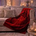 thumbnail image 6 of Deep Red Rose Close Up with Dark Velvet Shadows, Romantic Botanical Floral Motif for Flower Lovers, Valentine's Day Gift, Cozy Flannel Blanket for Bedroom and Reading Nook, Elegant Home Decor, 6 of 9