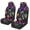 Neon Mushroom Butterfly Print, variant on POLERO Elastic Car Front Seat Covers for Automobile Stretchy Fabric Stretch Fit Automotive Seat Covers, Blue Orange Flame Print