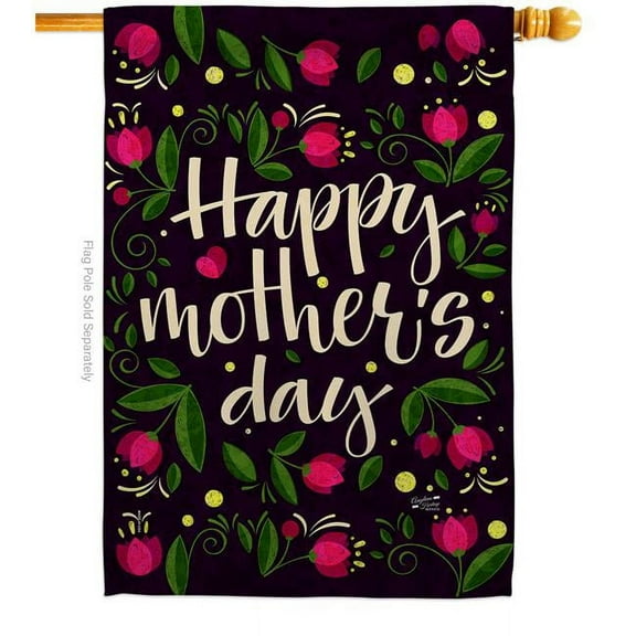 Angeleno Heritage H137363-BO Special Mother Day Family 28 x 40 in. Double-Sided Decorative Vertical House Flags for Decoration Banner Garden Yard Gift