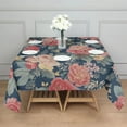 thumbnail image 3 of Pioneer Flower Floral Print Pattern Square Tablecloth,Waterproof Square Table Cover,Wipeable Spillproof Washable Table Cover for Home Kitchen Party Decor 60"x60"(152x152cm), 3 of 6