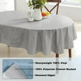 thumbnail image 4 of Newbridge Grey Napa Leaf Solid Color 60 x 84 inch Oval Vinyl Flannel Backed Tablecloth, 4 of 8