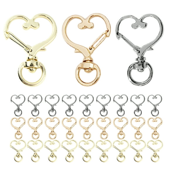 DESIGNICE 30Pcs Keychain Clip Key Chain Making Kit Swivel Snap Hooks for Key Jewelry Crafts