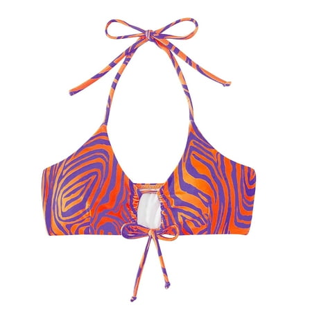 ZQGJB Women Leopard Bikini Top Only - Supportive Swimsuit Top Adjustable Strap Large Bust Bathing Suit Top 2025 Cut Out Twist Swim Top(Purple S)
