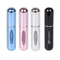 thumbnail image 1 of Juego de 4 botellas de perfume en aerosol de 5 ml, recargables, portátiles, de hermosos colores, mini atomizadores de perfume para viajes., 1 of 14