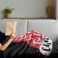 thumbnail image 3 of Santa Soft Flannel Fleece Blanket, Xmas Hat with Lettering Joy Love Peace Believe Watercolor Drawing Style Vintage, Cozy Plush for Indoor and Outdoor Use, 70" x 90", Black Red White, by Ambesonne, 3 of 5