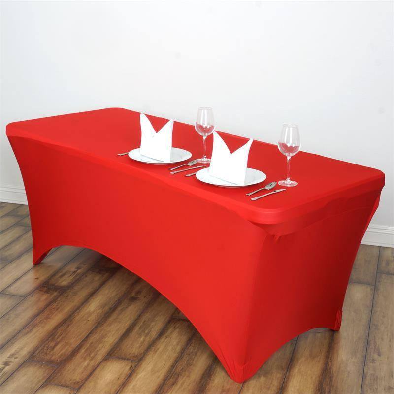Efavormart 6 Ft Rectangular Spandex Table Cover for Kitchen Dining
