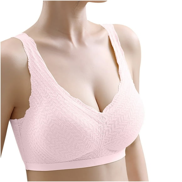 Nursing Sleep Bra Women Padded Bra Feature V-Neck Molded Bra Style W-795 Beige M