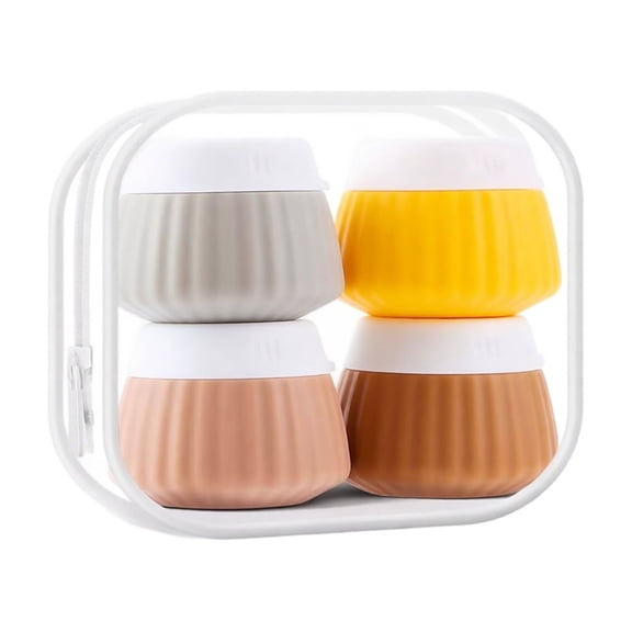 Mini Travel Containers | Leak Proof Silicone Containers with Lids for Cosmetics Lotions Creams | Great Travel Gift