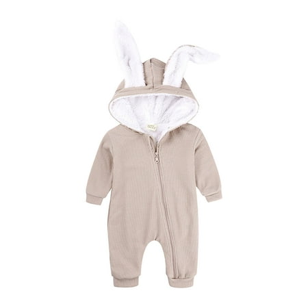 

Baby onesie Baby Onesie In Winter Plus Velvet Thickening Hugging Clothes Romper Newborn Rabbit Ears Romper Fragarn