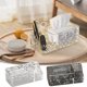 thumbnail image 1 of Organizador de cajas de pañuelo acrílico | Diseño transparente de ondas de agua, almacenamiento multifuncional en salón y mesa de centro, encaja en pañuelos y servilletas estándar, elegante y, 1 of 7