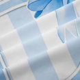 thumbnail image 5 of Manfei Blue Bowtie Monogrammed Print D Kitchen Curtains,Geometric Stripes Pattern Black Out Curtains Pack of 2 (42x63 Each), 5 of 6