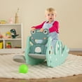 thumbnail image 2 of Gymax 3-in-1 Kids Slide Rocking Horse Set Convertible Toddler Slide w/ Basketball Hoop Green, 2 of 10