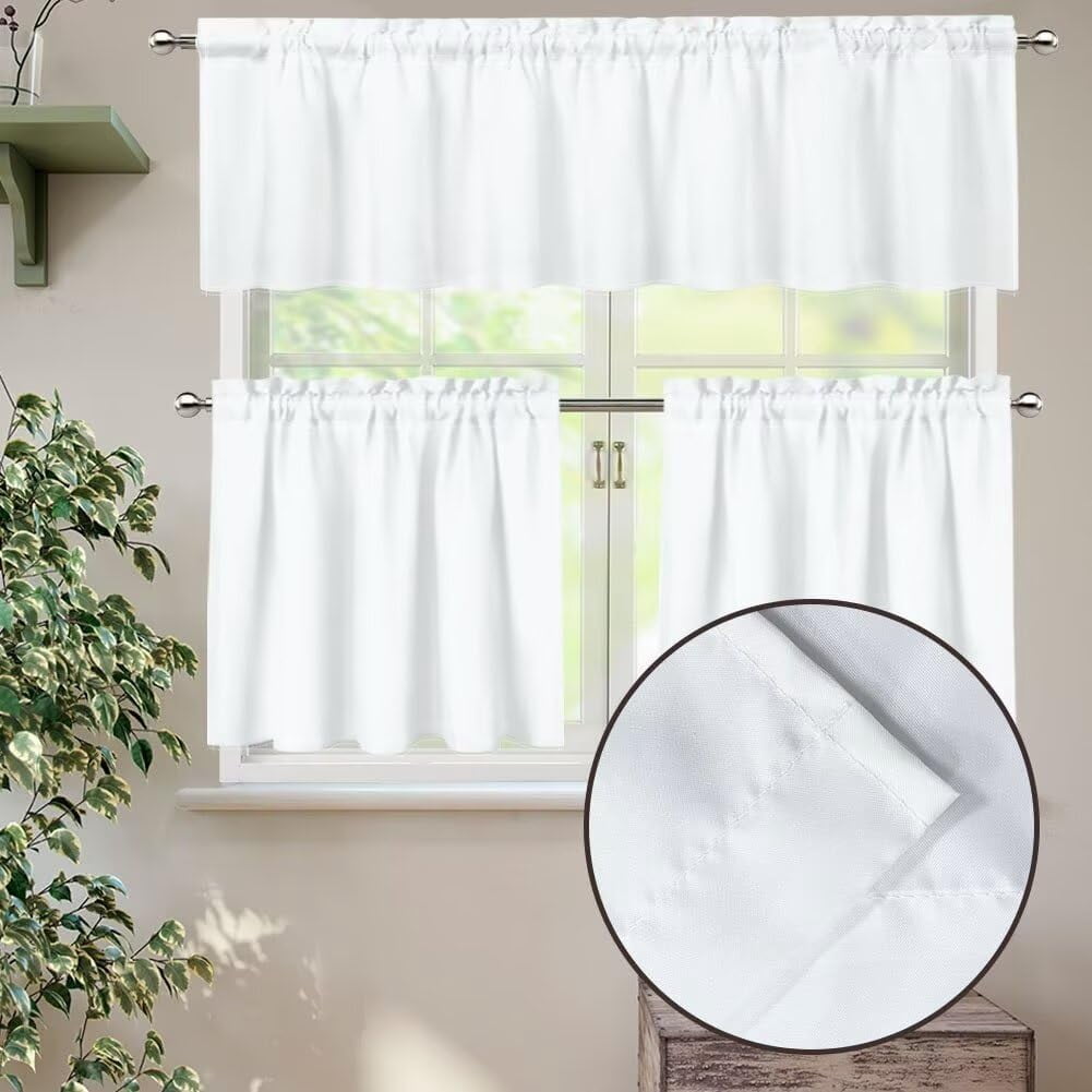 Kitchen Curtains Sets with Valance and Tier Sets Kitchen Window Curtains Kitchen Curtain Tiers Long Tier Curtains Cafe Curtains Rod Pocket Valances Home Decor Cactus