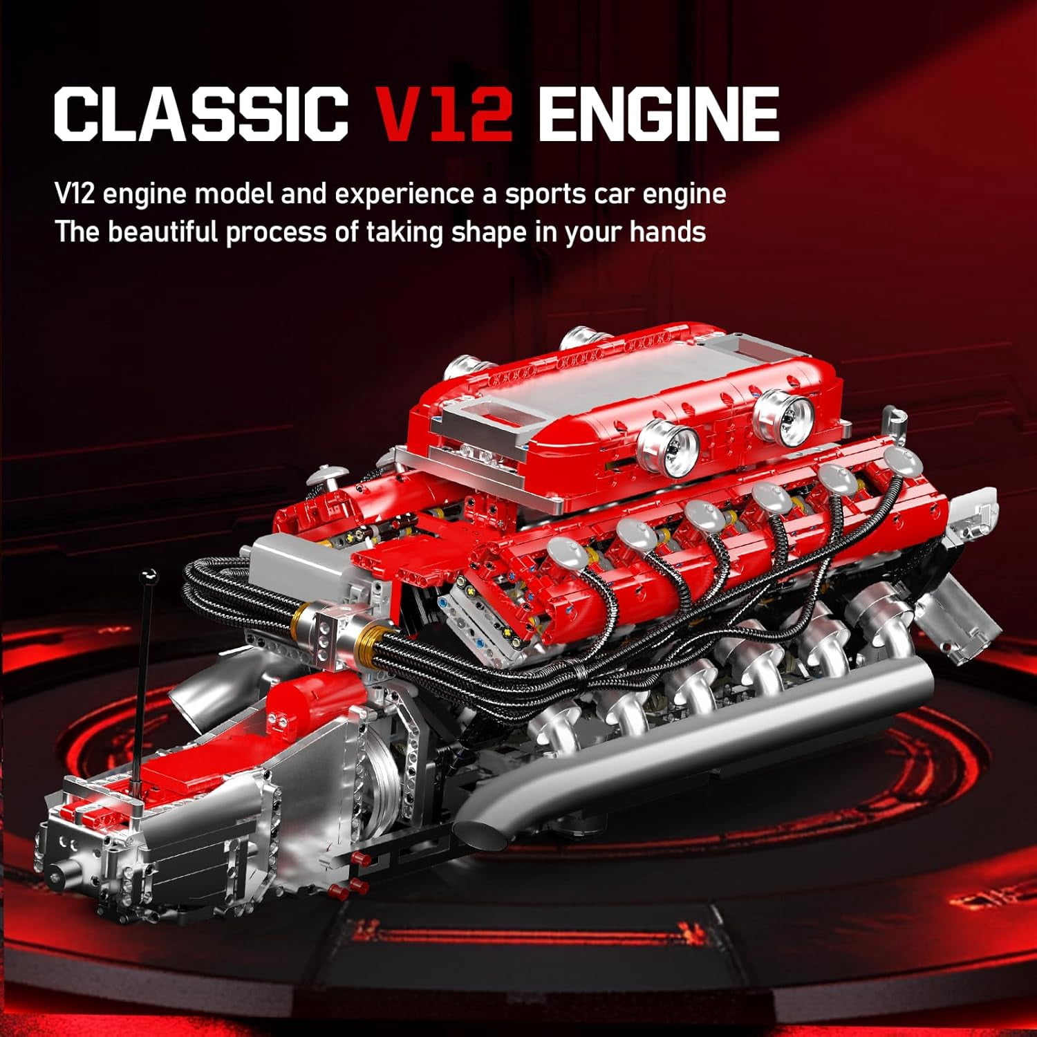 Engine Model Kit That Runs, MOC Engineering Model Building Kit with L Motor AA Battery Box, 3472 PCS STEM Engineering Building Blocks for Adults
